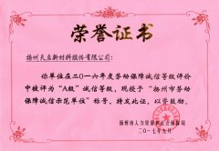 公司连续获得“扬州市劳动保障诚信示范单位”